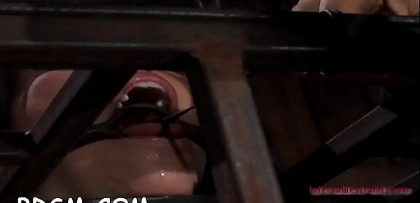 Caged up gal needs torture